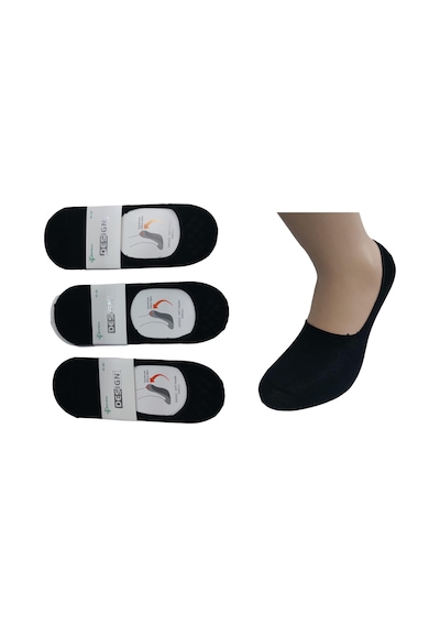 Design 3'lü Erkek Bambu Babet Çorap-siyah Siyah