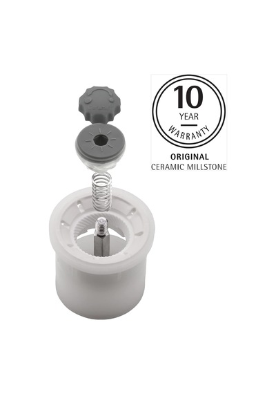 Elektrikli Tuz Ve Karabiber Değirmeni, 20 Cm, Seramik Öğütme Mekanizmalı, Ayarlanabilir Öğütme Kalınlığı, Otomatik Açma/kapama, Cromargan Mat Paslanmaz Çelik Ve Cam Çok Renkli