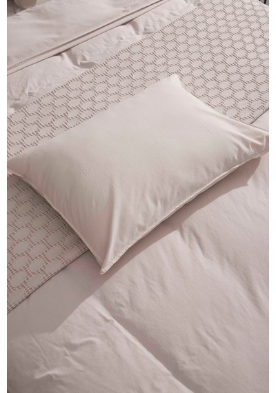 Kaay Premium Lastikli Çarşaf Dahil Nevresim Takımı 200x220 Çift Kişilik Taş