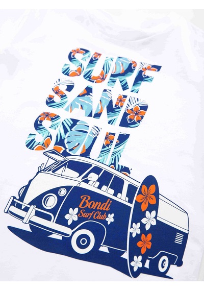 Denokids Mshb&g Surf Erkek Çocuk T-shirt Şort Takım Çok Renkli