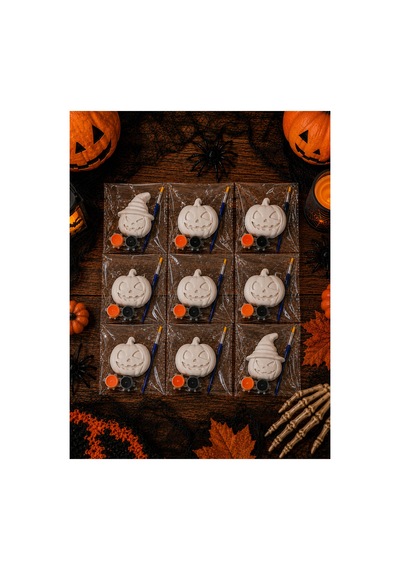 Sevimli Kabaklar Taş Boyama Seti 12 Li Çocuk & Yetişkin Hobi Kiti Halloween
