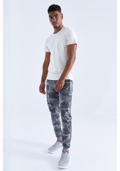 Tommy Life Kamuflaj Desenli Gri Melanj Erkek Eşofman Alt T05er-84754 001