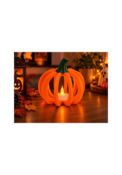 Halloween Cadılar Bayramı Balkabağı Led Tea Light Gece Lambası Dekoratif Balkabağı Masa Lambası Turuncu - Yeşil Turuncu - Yeşil