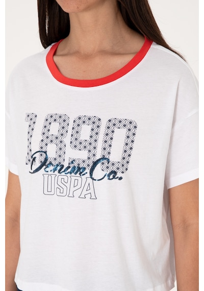 U.S. Polo Assn. Kadın Beyaz Bisiklet Yaka Tişört 50299732-VR013