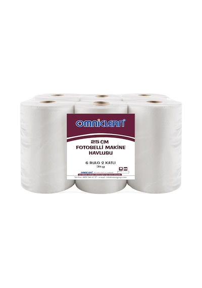Omniclean Fotoselli Makine Havlusu 25 CM 6 Rulo
