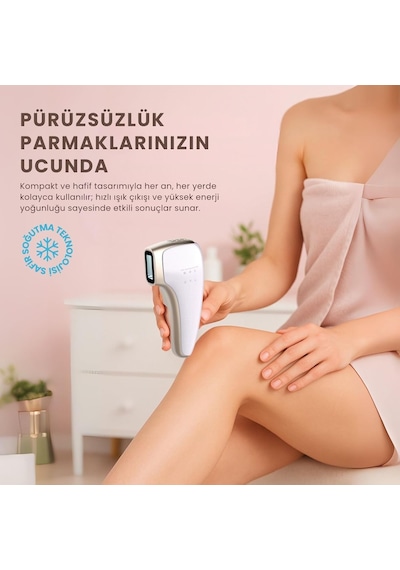 Safir Soğutma Özellikli Ipl Lazer Epilasyon Aleti Lila - Safir Cam, Yüz Ve Vücut, Hassas Bölge, Soğutma Modu + Gözlük Ve Çanta Hediyeli