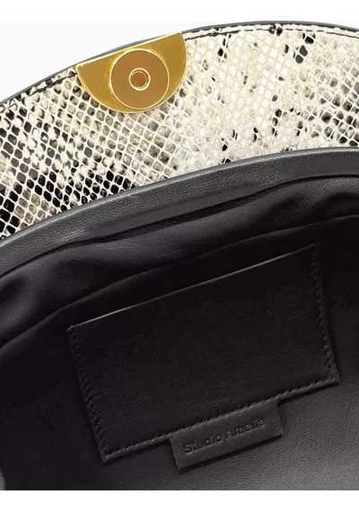 Studio Amelia Studıo Amelıa Zamora Gri Yılan Derisi Desenli, Altın Donanımlı Zarif Kadın Clutch Çanta