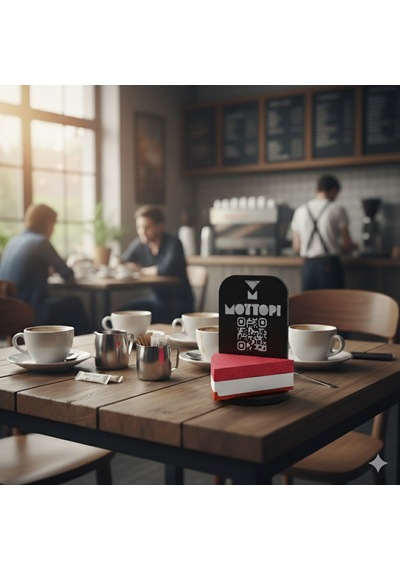 Qr Menü Standı Cheesecake Vişneli-1 Adet /dijital Menü Modern Stand,qr Menü Masaüstü Standı,karekod Menü,kafe Menü 1 Adet