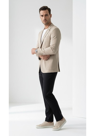 Plus Scorpion Ck089 Erkek Slim Fit Blazer Ceket Tek Düğmeli Çift Yırtmaçlı Torba Cepli Yarım Astarlı Bej Plus Scorpion Ck089 Erkek Slim Fit Blazer Ceket Tek Düğmeli Çift Yırtmaçlı Torba Cepli Yarım Astarlı Bej