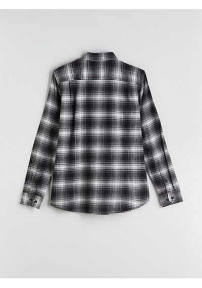 Lcwaıkıkı Classic Siyah Regular Fit Uzun Kollu Ekose Poplin Erkek Gömlek