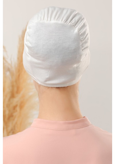 Melodi Scarf Tesettür Pratik Geçme Bone Beyaz Siyah