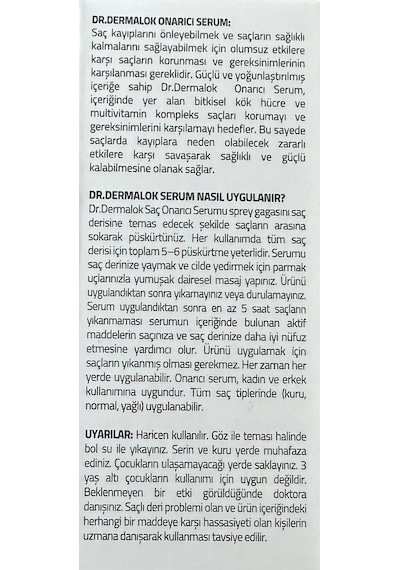 Dr. Dermalok Saç Serumu 60 ML