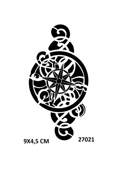 Airbrush Tattoo Süslü Mandala Pusula Yapışkanlı Stencil Süsleme Ve Boyama Kalıbı