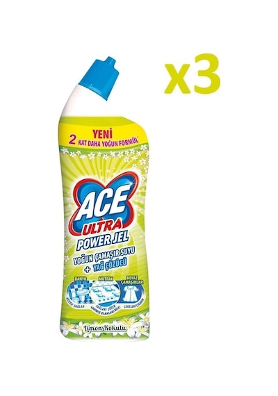 Ultra Power Jel Kıvamlı Çamaşır Suyu Limon Tazeliği 750 Ml X 3 Adet Diğer
