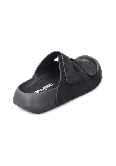 Qramed Orthopedix Çift Bantlı Cırtlı Unisex Spor Terlik Qr25101 Siyah