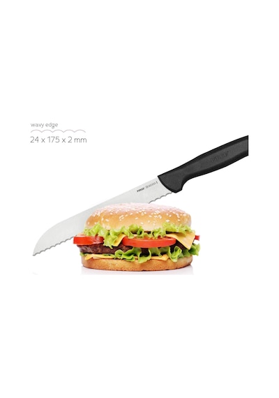Ecco Ekmek Bıçağı Pro 17,5 Cm Siyah
