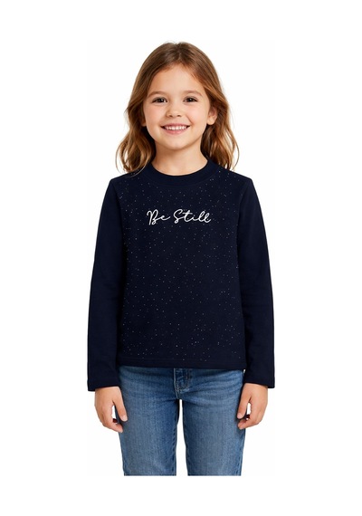 Taşlı Çocuk Sweatshirt Lacivert