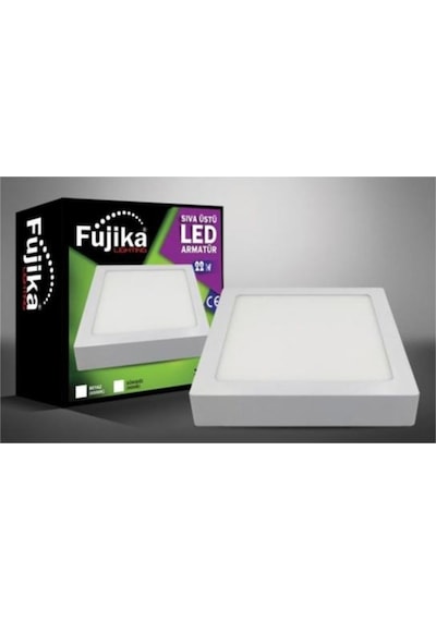 Fujika Sıva Üstü Kare Led Panel Armatür 22w 6400k Beyaz Işık Beyaz