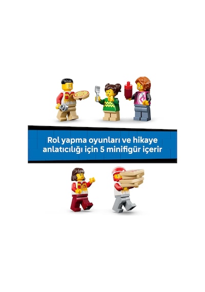 LEGO® City Araçlarla Pizza Dağıtım Deneyimi 60496 - 6 Yaş ve Üzeri Çocuklar için 4 Minifigür İçeren Oyuncak Yapım Seti (494 Parça)