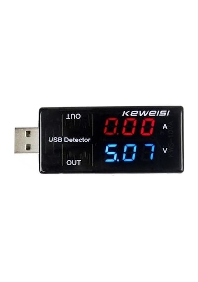 Keweisi Çift Usb Çıkışlı Voltmetre Ampermetre Voltaj Ve Akım İzleyici Kws-10va