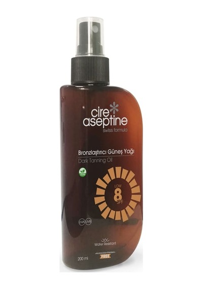 Cire Aseptine Bronzlaştırıcı Güneş Yağı Sprey Low 8 Spf Extra Dark 12'li Paket