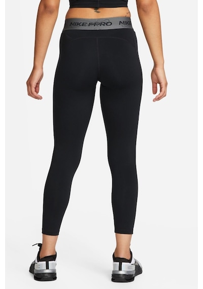 Nike Pro Dri Fit Grafik Mid Rise 7/8 Lenght Tight Kadın Antrenman Taytı Siyah Siyah