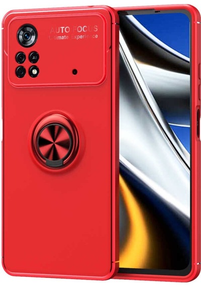 Xiaomi Poco X4 Pro 5G Kılıf Yüzüklü Magnetli Ravel Case Kapak