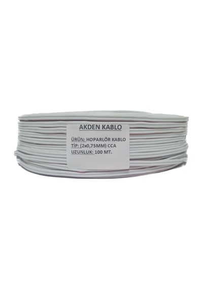 Elektrik Kablosu Kordon 2X0.75mm Beyaz  100Mt