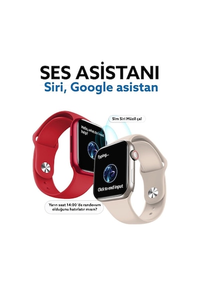 7.nesil Akıllı Saat Smart Watch 7 Plus Profesyonel Kablosuz Şarj Siri Destekli Çift Tuş Aktif Arama