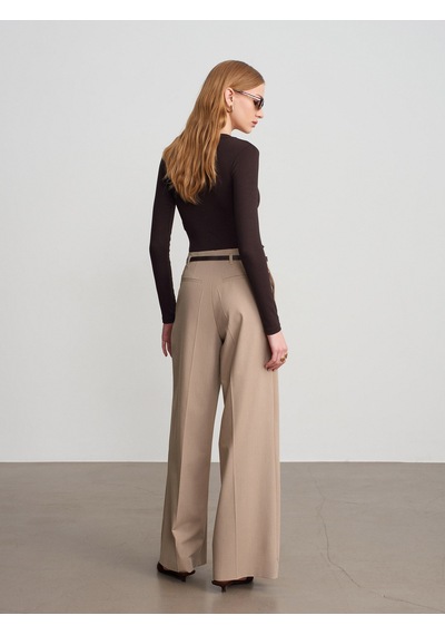 Dilvin 72646 Kemerli Palazzo Pantolon-camel