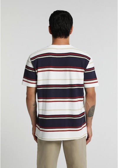Colin's Colins Regular Fit Yuvarlak Yaka Çizgili Erkek Beyaz Kısa Kol Tişört Cl1081790 Q1.v1 Wht