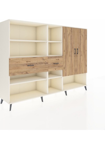 Hyperion Dolap 10 Raflı 2 Çekmeceli 2 Kapaklı 220x44x163 Aytaşı-ç Aytaşı-çam
