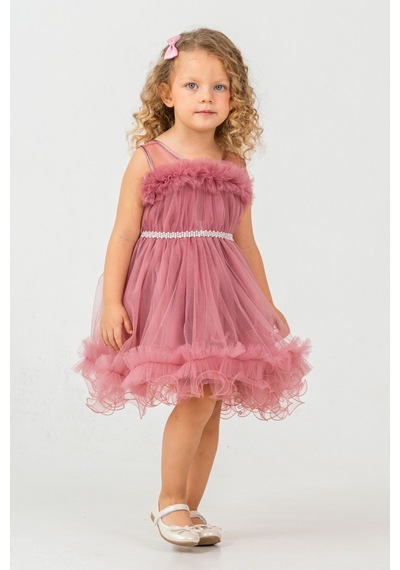 Mnk Baby & Kids Aizona Kız Çocuk Abiye M00782 Gülkurusu