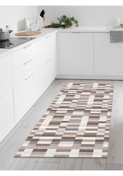 Makinede Yıkanabilir Kaymaz Taban Leke Tutmaz Dijital Baskı Mutfak Halısı 0610m 001