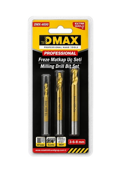 Dmax Freze Matkap Uç Seti 3 Parça