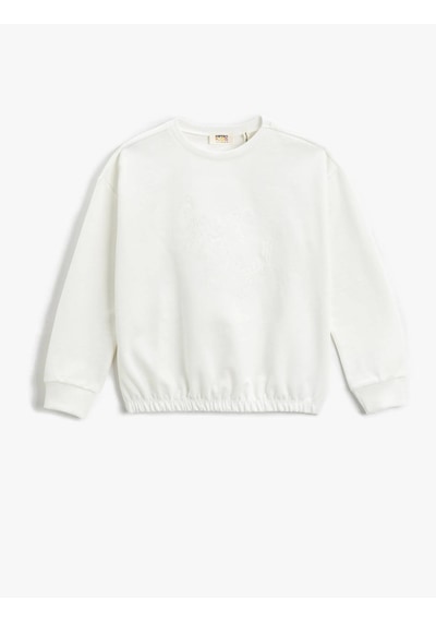 3SKG10057AK Koton Kız Çocuk Sweat EKRU Ekru