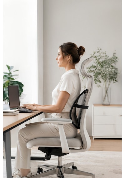 Ortopedik Bel Destek Yastığı Ofis Sandalyesi Bel Desteği Ergonomik Fileli Terletmeyen Kamburluk Önleyici Bel Minderi