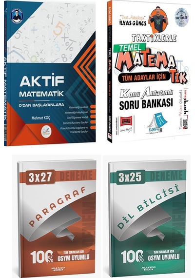 Aktif + Yargı 2026 Taktiklerle Matematik Ve 0 Dan Matematik + Anla Kazan Deneme 4 Lü Set