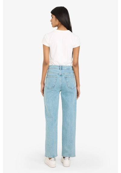 Defacto Comfort Straight Normal Bel Bilek Boy Jean Yıkamalı Pantolon G2215ax26spnm28 Mavi-nm28
