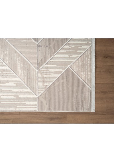 Armada Ad003g Gri Halı Modern Geometrik Detaylı Akrilik Tozu Az Salon Halısı Yatak Odası Karidor