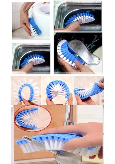 Bükülebilir Esnek Kenar Köşe Lavabo Temizleme Fırçası Banyo Mutfak Fırçası Çok Renkli