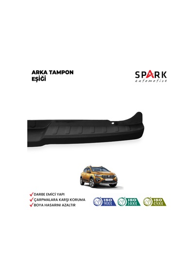 Dacia Sandero 2021- Yılı Ve Sonrası Uyumlu Arka Tampon Eşiği Mat Siyah