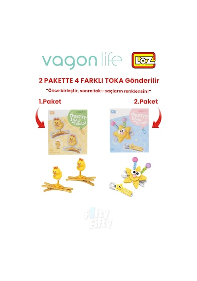 4'lü Saç Toka Seti Önce Birleştir,sonra Tak 2 Paket 4 Adet Gönderilir Yapı Toka Seti Ff 7110-7116