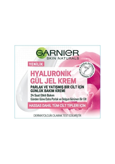 Garnier Hyaluronik Tüm Ciltler için Günlük Nemlendirici Gül Jel Krem 50 ML