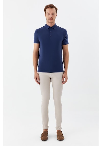 Sabri Özel Erkek Lacivert Dar Kesim Slim Fit Modal Dokuma Polo Yaka Tişört Sabri Özel Erkek Lacivert Dar Kesim Slim Fit Modal Dokuma Polo Yaka Tişört