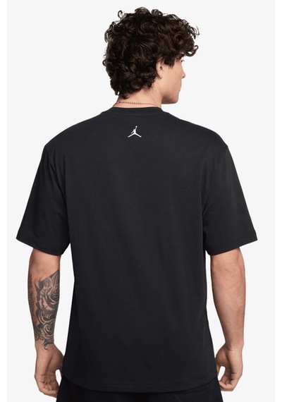 Nike Jordan Brooklyn Holiday Crew Mens Black Tee Grafik Baskılı Pamuklu Erkek Tişört Siyah