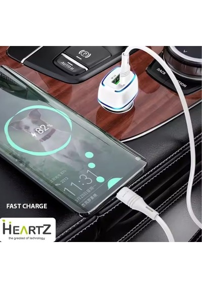 Cr01 Araç Şarj Adaptörü Dual Port Pd Araç Şarjı Yeni Nesil Pd + Standart Usb Ledli A Kalite Araç Şarj Başlık Fast Beyaz