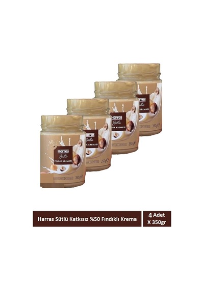Sütlü Fındık Kreması %50 Fındık Katkısız Glutensiz 350 Gr X 4 Adet