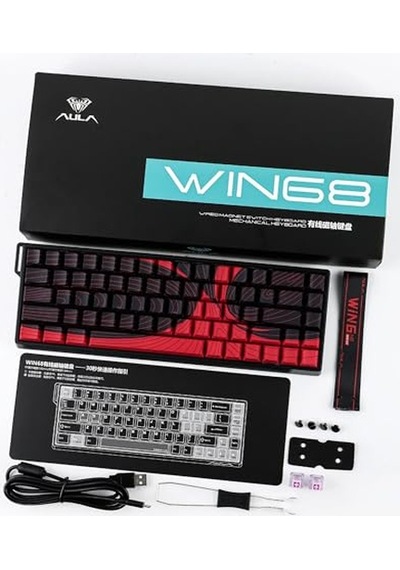 Wın68 He Max Manyetik Klavye Trigger Wing Chun Switch 8000hz Rgb Tkl Hot Swap Oyuncu Klavyesi Kırmızı