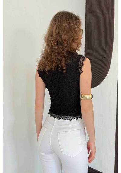 Verymoda Dantel Yelek D3026 Siyah